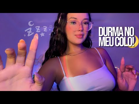 ASMR: VOCE VAI DORMIR NO MEU COLO 🥱 massagem com oleo e pincel na tela 🌙