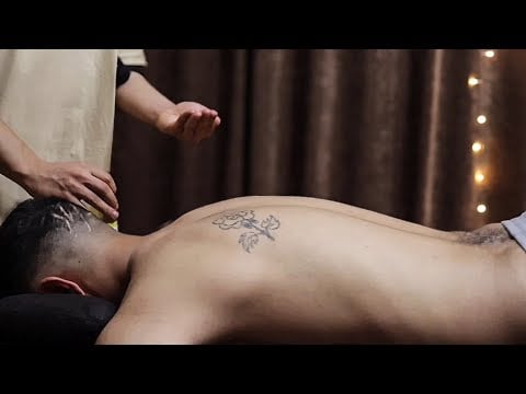 Deep Thumb Techniques for Tiered Back Muscles in ASMR Massage 