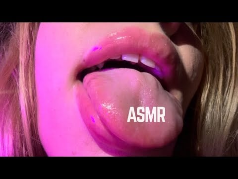 ASMR lens licking + hand movements + mouth sounds | NO TALK