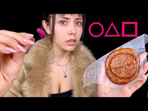 ASMR en español ✨sobrevivo el juego del calamar? 🤔 DALGONA CANDY MUKBANG, MUCHOS SONIDOS CRUNCHY! 🤤