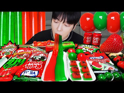 ASMR MUKBANG | 수박 디저트 아이스크림 탕후루 딸기 수박젤리 먹방 & 레시피 DESSERT ICE CREAM WATERMELON TANGHULU