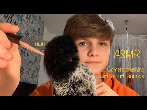 ASMR Camera brushing with mouth sounds ❤️😌