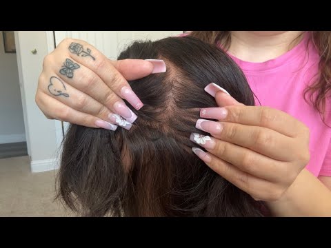 ASMR| Parting your hair & scratching your scalp- some hair brushing 😴