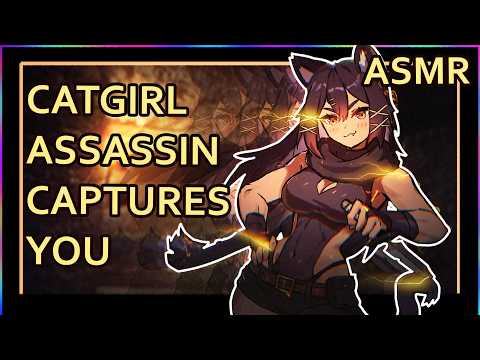 Catnapped By Catgirl Assassin | ASMR | Personal Attention |  [ear rubs] [ear cleaning]