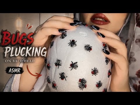 ASMR Bugs Plucking on a Bald Head 🐜 | Satisfying Scalp Cleaning & Scratching