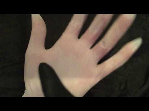 Latex Gloves SWEATY playing with black ❤ white LATEX long nails💋 [[ASMR]]