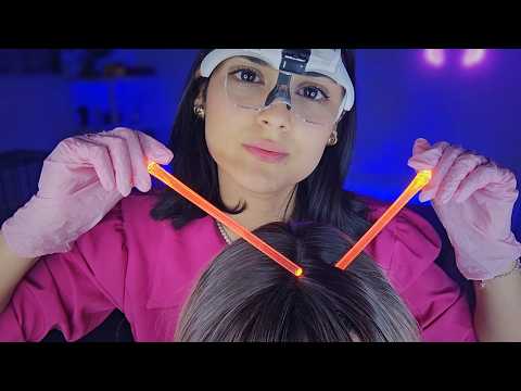 ASMR EXAME E TRATAMENTO NO SEU COURO CABELUDO💫