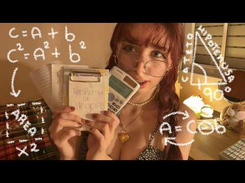 ୭ ¿PODRÁ ESTA CHICA NERD ENSEÑARTE TEOREMA DE PITAGORAS? en ASMR ୭.ᐟ