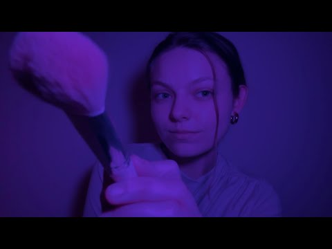 Brushing Your Face in Purple Dreams 💜  Soothing Taps & Gentle Triggers