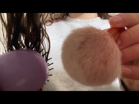 ASMR doing your makeup & hair 🎀💄 fast & aggressive (no talking)