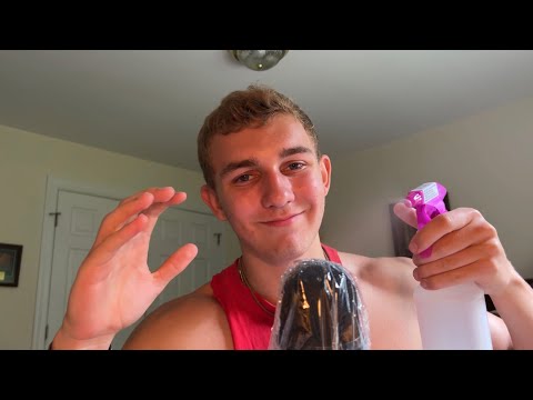 Asmr Spraying the mic with water [simulated rain sounds] ☔️💤