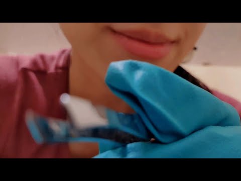 ASMR Plucking Negative Energy With Latex Gloves ✨️💕 camera touching, tongue clicking, snipping