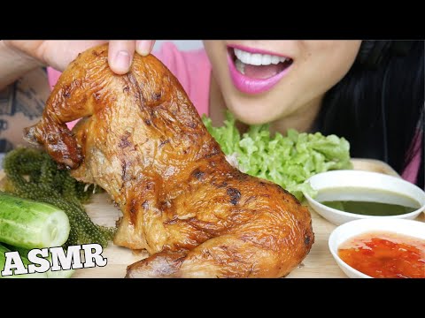 ASMR ROTISSERIE CHICKEN + SEAGRAPES (EATING SOUNDS) NO TALKING | SAS-ASMR