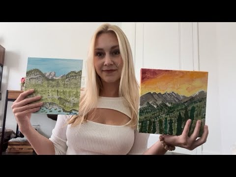 ASMR paintings show and tell / whispered storytelling 🎨 scratching, tapping, whispers