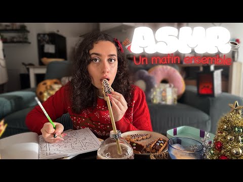 🌙 ASMR FRANÇAIS : ON PASSE LA MATINÉE ENSEMBLE ! ☕️🍫(chocolat chaud,blabla,coloriage)