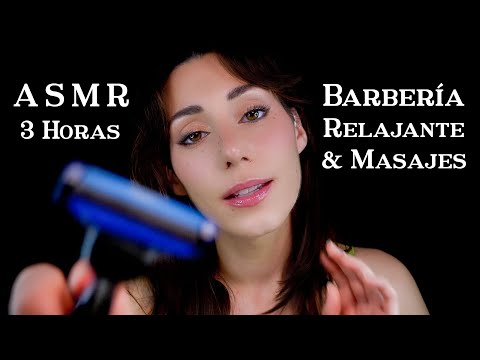 ASMR BARBERÍA NOCTURNA 3HORAS 💤 Lavo, Peino y Corto Pelo y Barba 🪒 Masaje Capilar 🧼 Roleplay Español