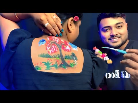 ASMR | My Husband Doing My Relaxing Back Painting | 🎨😍
