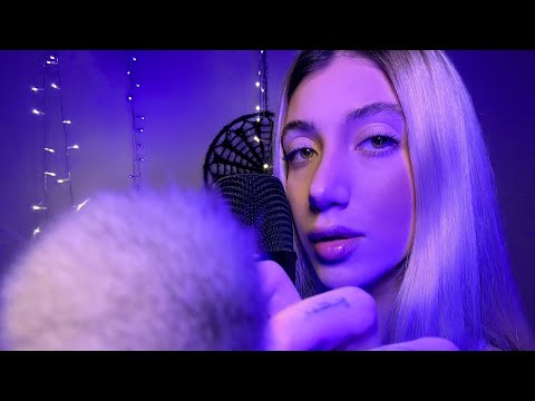 ASMR cleaning your face with brush ( tingly mouth sounds) deep relaxation