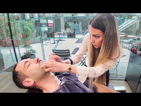 10/10 Shave by Greek Ladybarber Maria [ASMR Experience] - Glyfada 🇬🇷