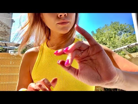 Outside ASMR Lofi Hand Movements No Talking & Tapping around my Balcony, Camera Tapping