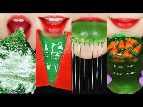 30MINUTES EMOJI EATING ASMR MINECRAFT FOOD, OOZE TUBE CANDY, WAX CANDY MUKBANG ASMR 🥕
