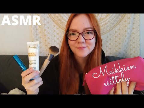 ASMR SUOMI 🖤 MEIKKIEN ESITTELY OSA 2 🖤 Kuiskauksia • Naputtelua • Mic brushing