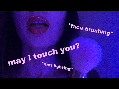 ASMR | Repeating "May I touch you" with face brushing | Up close personal attention 🦋💤