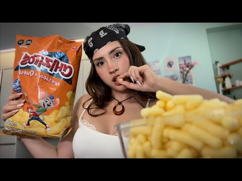 ASMR ♡ COMIENDO Cheetos de Perú (CHIZITOS)👄 ASMR MUKBANG y divagando 