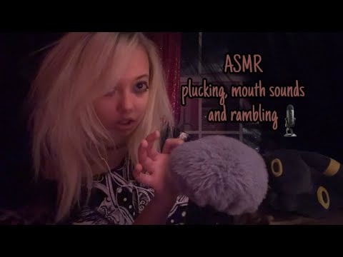 ASMR mic plucking, mouth sounds and rambling🎙️(fast and aggressive)