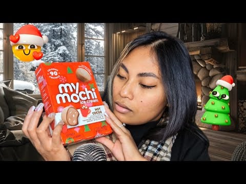 ASMR Eating My Mochi Ice Cream Hot Cocoa Flavor
