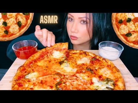 ASMR Eating Extra Cheesy Pizza Mukbang | No Talking | Satisfying Eating Sounds