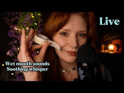 ASMR😴 Sticky Tape Mouth sounds,Mic scratch,Inaudible whisper,Kisses,Jellyfish, Makeup,Spit painting🌙