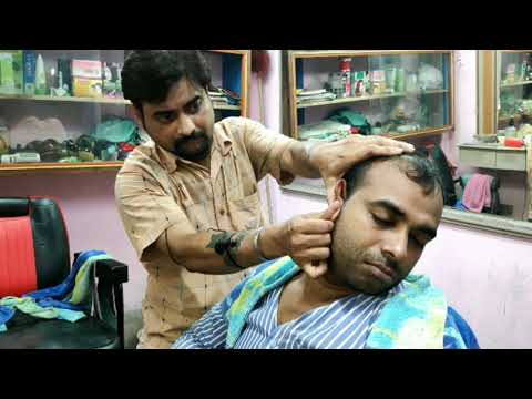 Stress relief head and body massage by biswajit barber with neck cracking ASMR