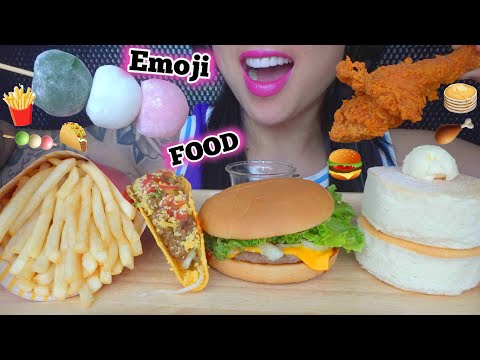 ASMR EMOJI FOOD Part 2 (EATING SOUNDS) NO TALKING | SAS-ASMR