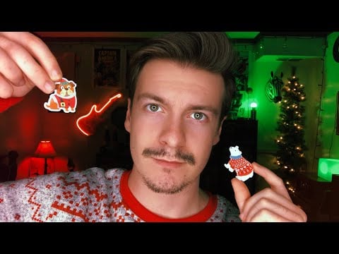 [ASMR] Christmas Stickers on Your Face | Sticky Sounds | Visual ASMR Triggers