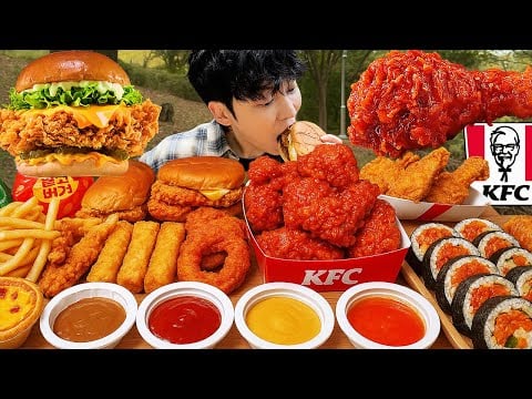 ASMR MUKBANG KFC 편의점 핵불닭 !! 양념치킨 & 떡볶이 & 김밥 FIRE Noodle & HOT DOG & GIMBAP EATING SOUND!