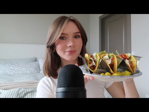 ASMR | eating chicken tacos 🌮 and *crunchy sounds*