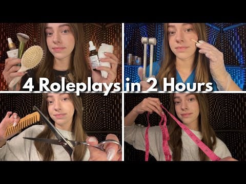 4 ASMR Roleplays For Deep Sleep (Eye Exam, Dermatologist, Haircut, etc.)