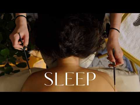 ASMR Hair Brushing and Back Scratch Session Made Her Fall Asleep 😴 [No Talking]