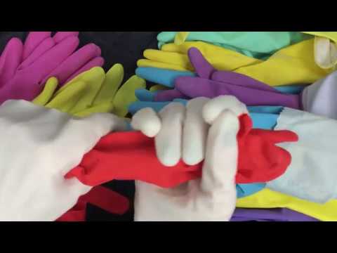 RUBBER GLOVES💚💛 soft sound in contrast with  BUTTON MASHING [[ASMR]]