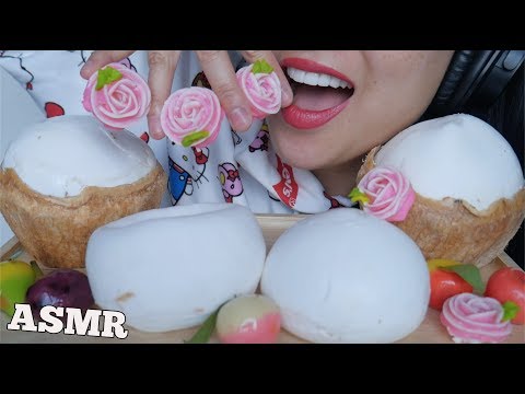 ASMR FRESH COCONUT PULP + DRINKING (SOFT CRUNCH EATING SOUNDS) | SAS-ASMR