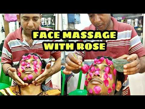 New technique Face massage with Rose By asim barber