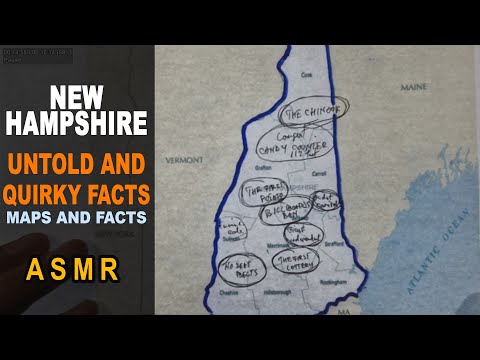 ASMR: NEW HAMPSHIRE  - The Untold and Quirky FACTS | Map outline with facts | ASMR maps and Facts
