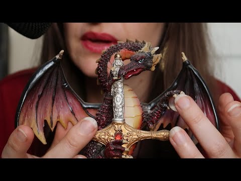 Dusting Off My Dragon Up Close ~ Quiet Brush Sounds & Whispers For ASMR Tingles
