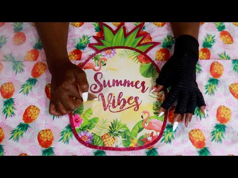 Tracing/Tapping Pineapple Wall Design ASMR Chewing Gum