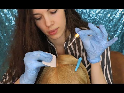 ASMR Relaxing Doll Head Scalp Treatment And Scalp Massage