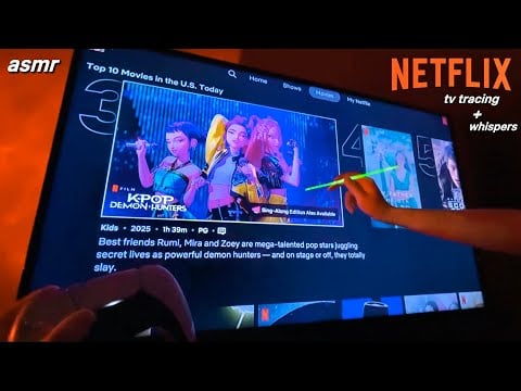 ASMR | Scrolling Through Netflix 🎥💤 (tv tracing + whispers)