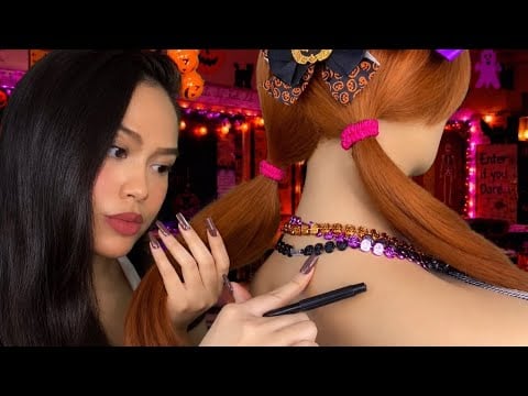 ASMR Mean Girl in Middle/ Grade School Plays W/ Your Hair 🎃+ Back Scratch & Tracing RP (Halloween)