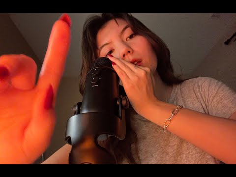 my first ASMR video with microphone | mouth sounds, mic brushing, tapping, whispers