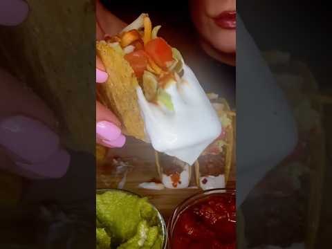 EXTRA SAUCY CRUNCHY TACOS #asmr #taco #food #mukbang #summerofgoals